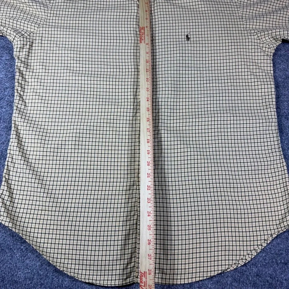 Polo Ralph Lauren Blake Mens Medium Tan Plaid Check Cotton Button Down Shirt